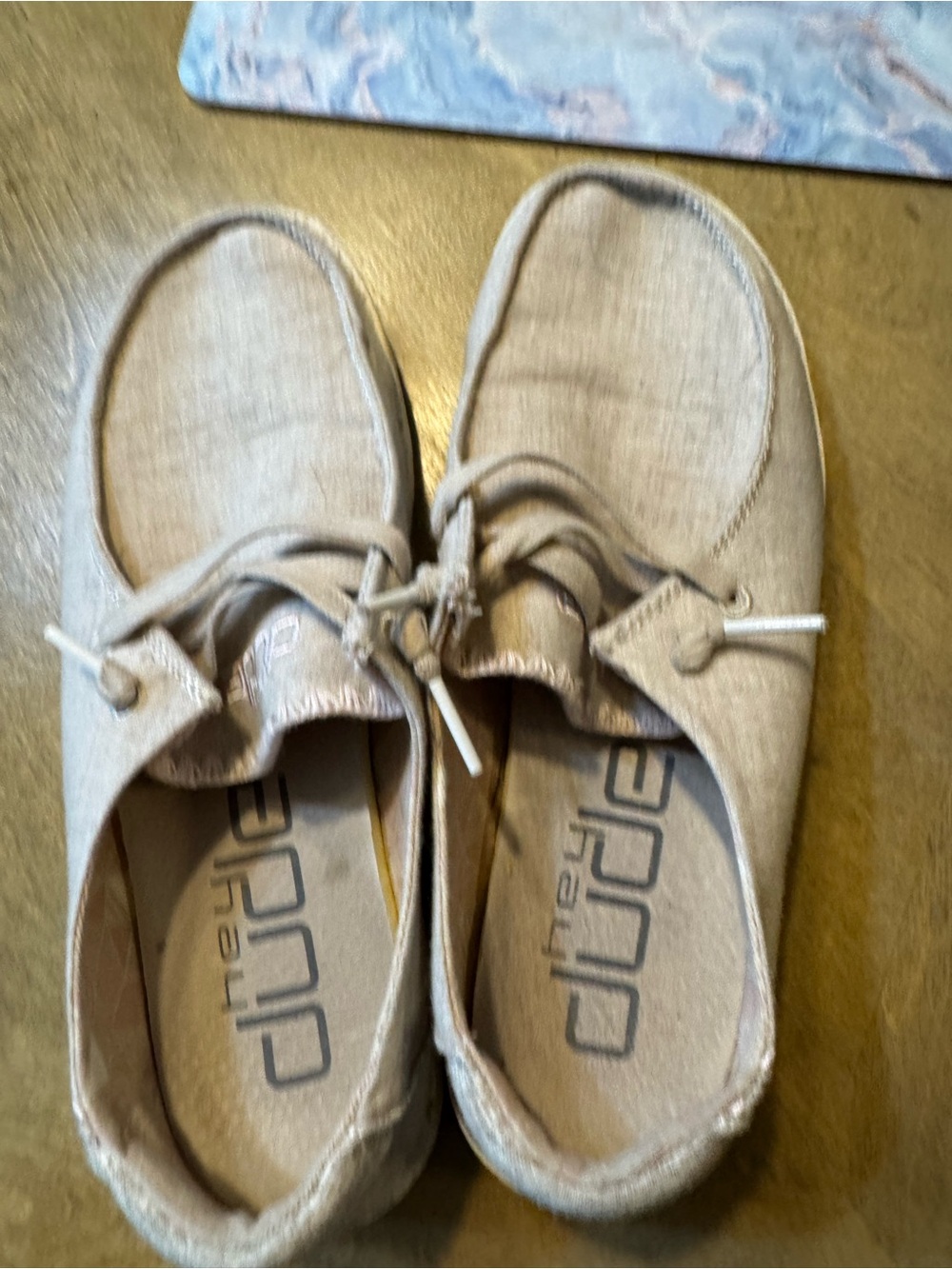 Hey Dude Women’s Slip-On Sneakers in Light Beige and White - Picture 6 of 7